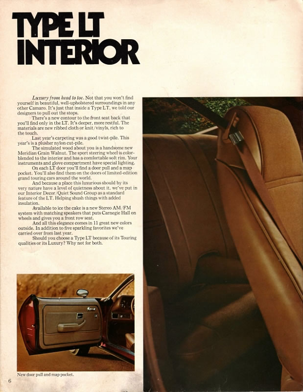 1974 Chev Camaro Brochure Page 8